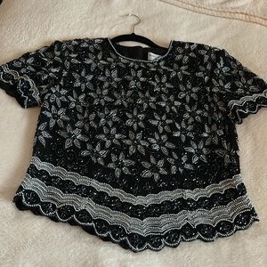 Papell Beaded Evening Top